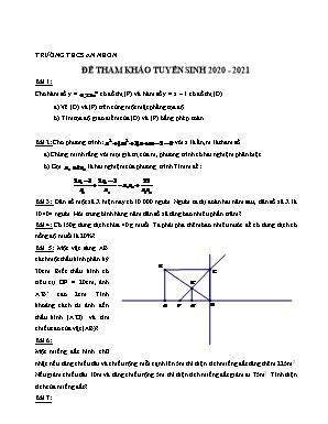 Đề tham khảo tuyển sinh Lớp 10 THPT môn Toán - Năm học 2020-2021 - Trường THCS An Nhơn